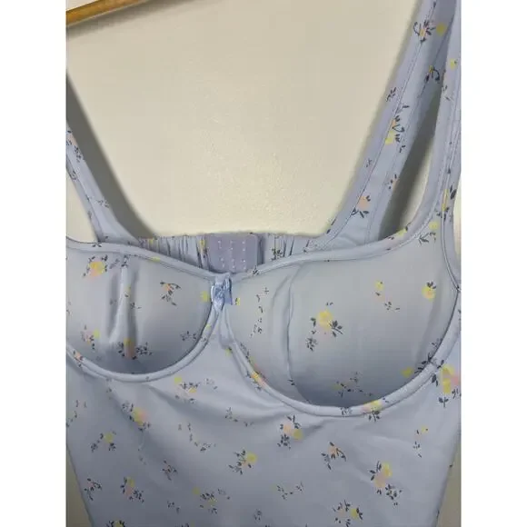 Rumored Loverboy Mini Dress | Forget-Me-Not, Blue Floral Print, Open Back, L NWT - Picture 9 of 9